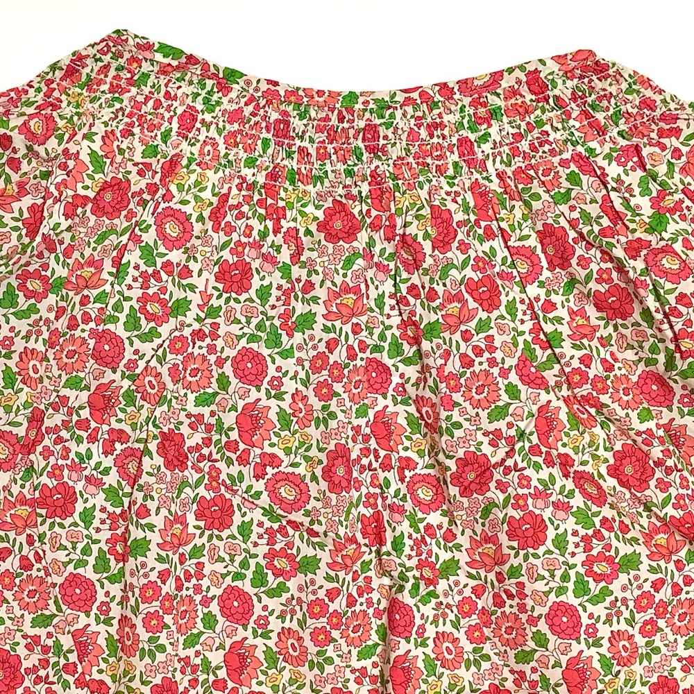 JCrew Peasant Blouse Liberty D'anjo Floral Popover Shirt Top Red White Pink 10 - Picture 14 of 16